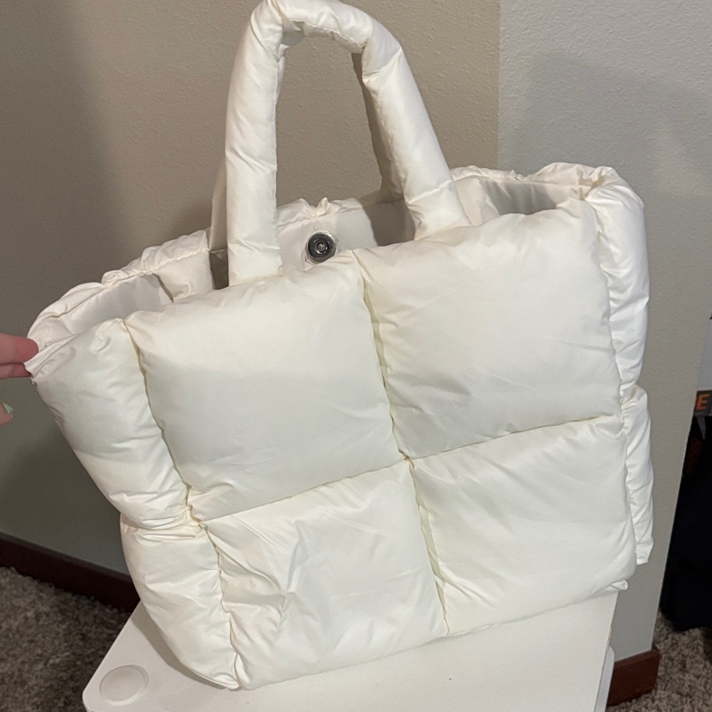 White Quilted Tote Bag